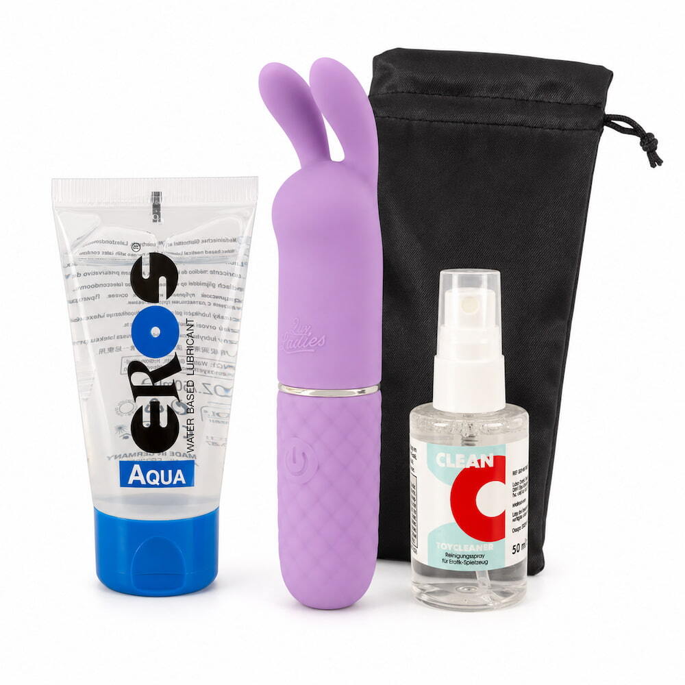 First Vibrations - startersæt med klitorisvibrator, glidegel, toyrens og toybag